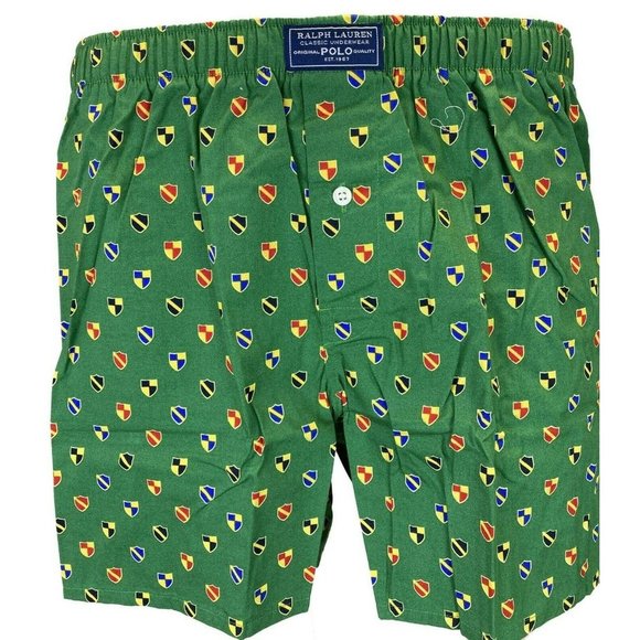Polo Ralph Lauren Men's Medium Green NEW Classic Woven Printed Boxer Underwear - Picture 3 of 9
